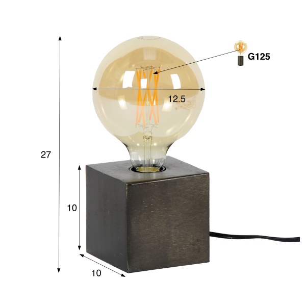 Industriële metalen tafellamp – Luma