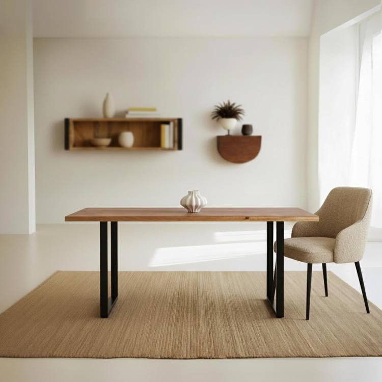 Eettafel van massief mangohout en metaal 160 cm – Kansas