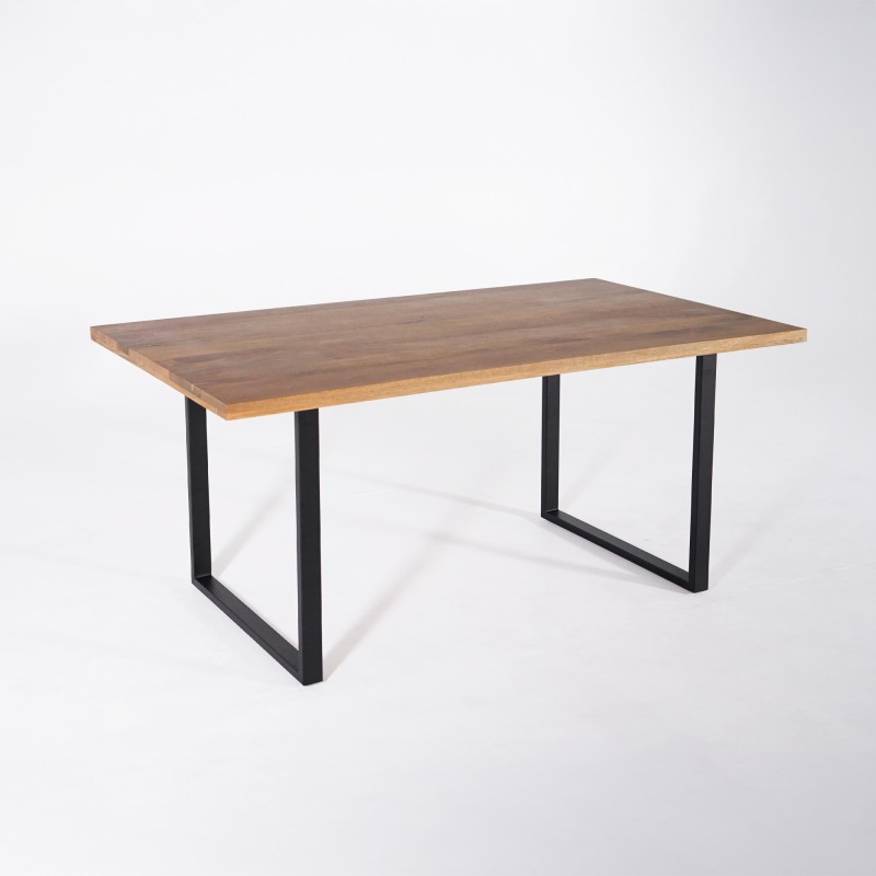 Eettafel van massief mangohout en metaal 160 cm – Kansas