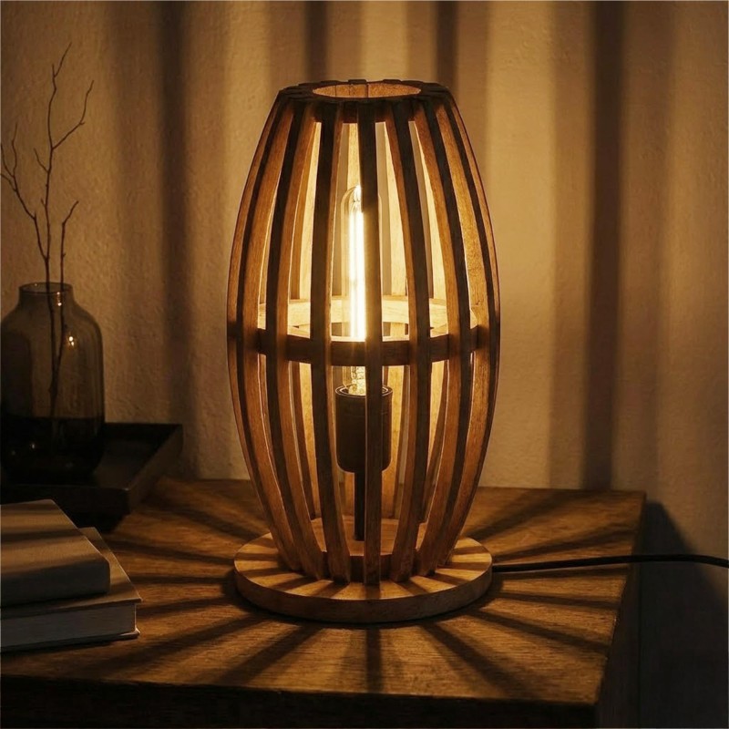 Staande vloerlamp in massief mangohout – Arken