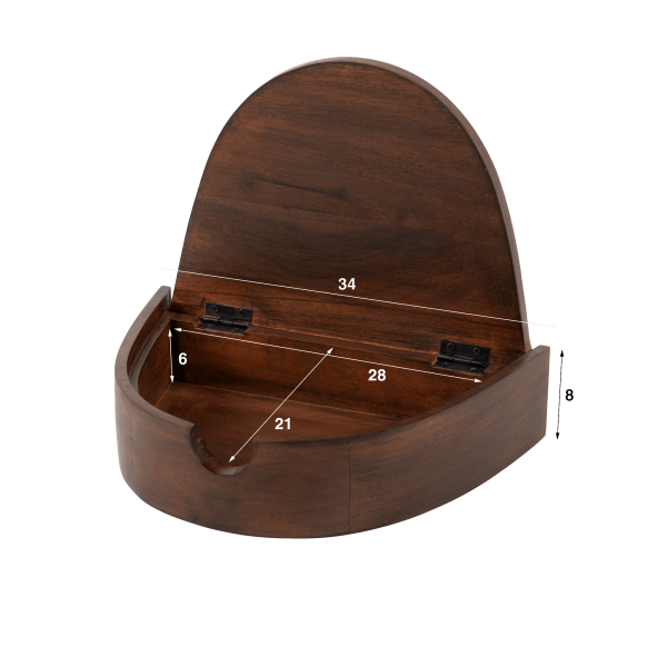 Zwevend nachtkastje in massief acaciahout (set van 2) – Nocte