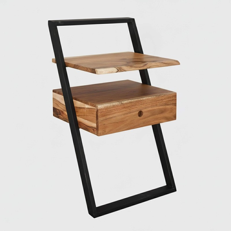 Nachtkastje in massief acaciahout – Lean