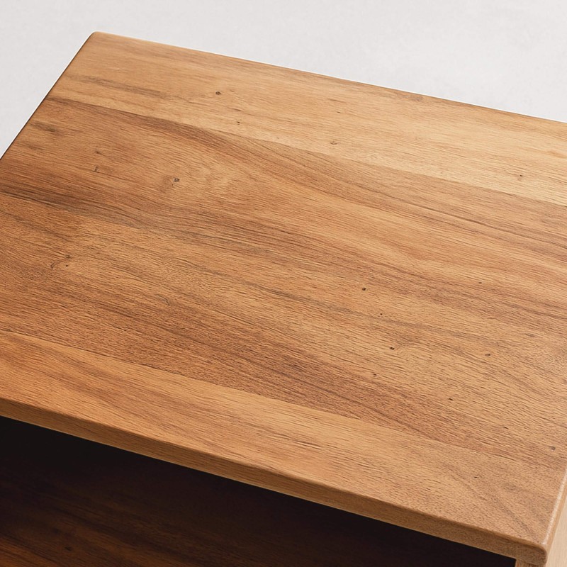 Zwevend nachtkastje in massief hout (set van 2) – Flat XS