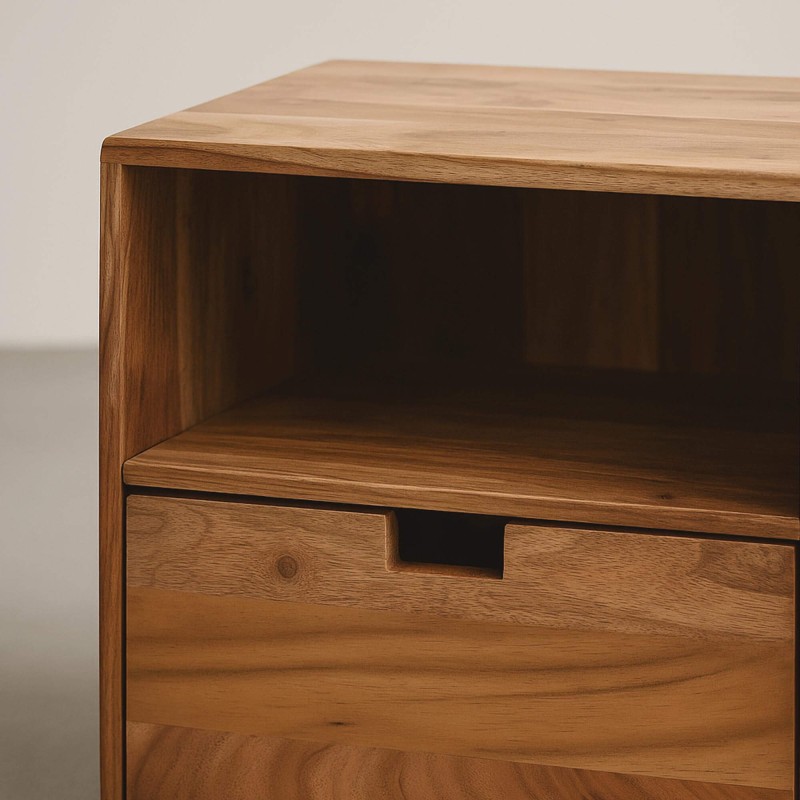 Zwevend nachtkastje in massief hout (set van 2) – Flat XS