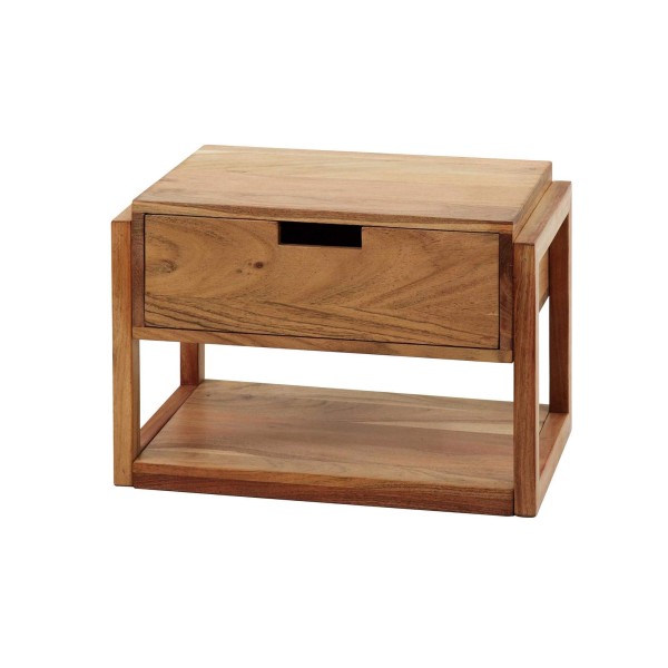 Zwevend nachtkastje in massief acaciahout – Silent