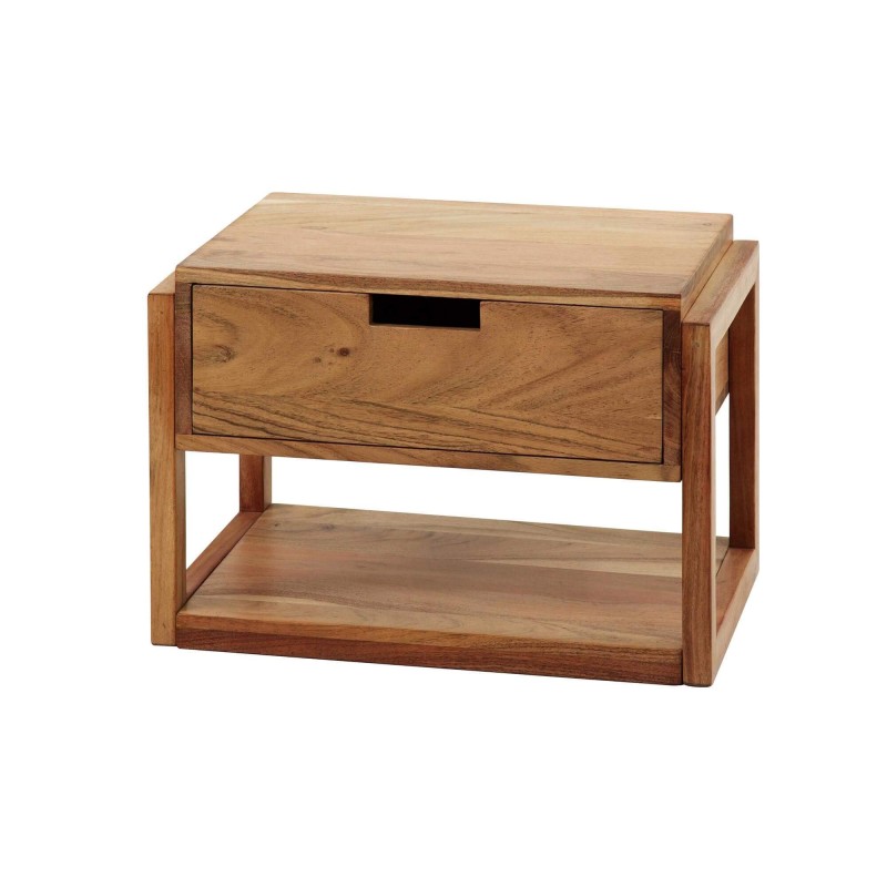 Zwevend nachtkastje in massief acaciahout – Silent