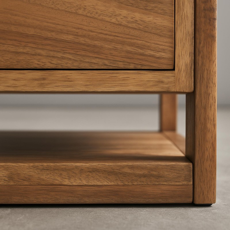 Zwevend nachtkastje in massief acaciahout – Silent