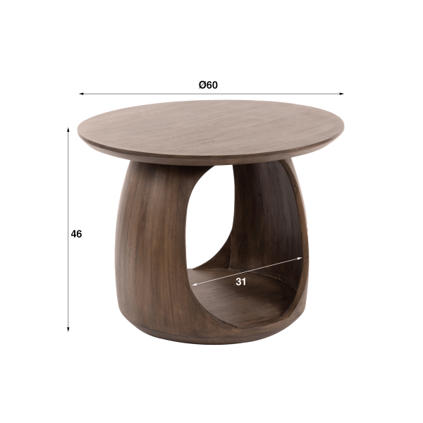 Bijzettafel in massief acaciahout – Origin