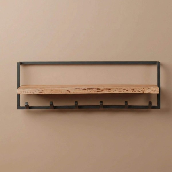 Wandkapstok met plank in massief hout – Solis