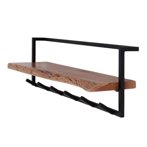 Wandkapstok met plank in massief hout – Solis