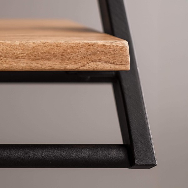 Wandkapstok in metaal met plank in massief hout – Lean