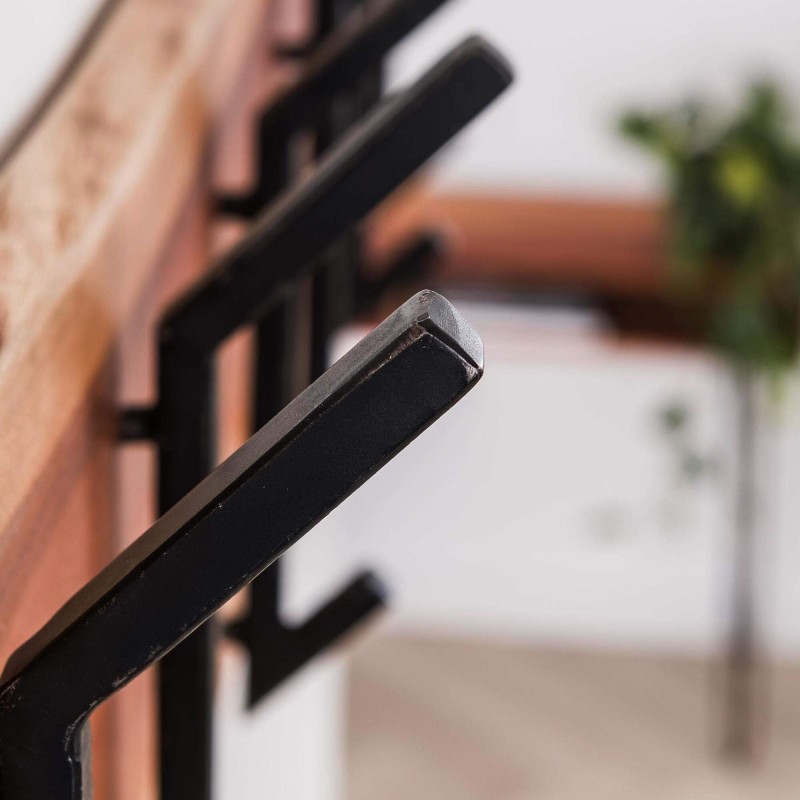 Wandkapstok in massief acaciahout, 2 × 6 haken – Trunk