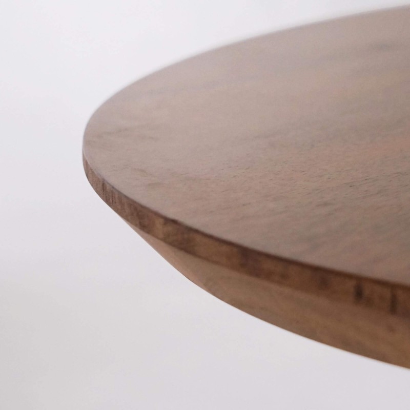 Ovale massief houten eettafel met metalen mikado-poot 220 cm