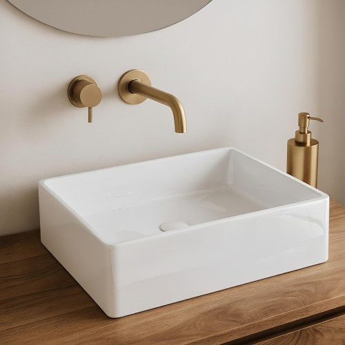 Opbouw waskom van keramiek, glanzend wit – Nova