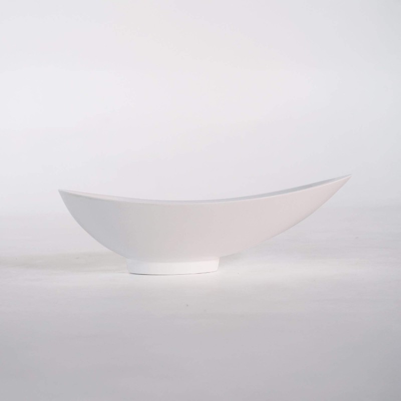 Ronde keramische waskom, glanzend wit – Ida