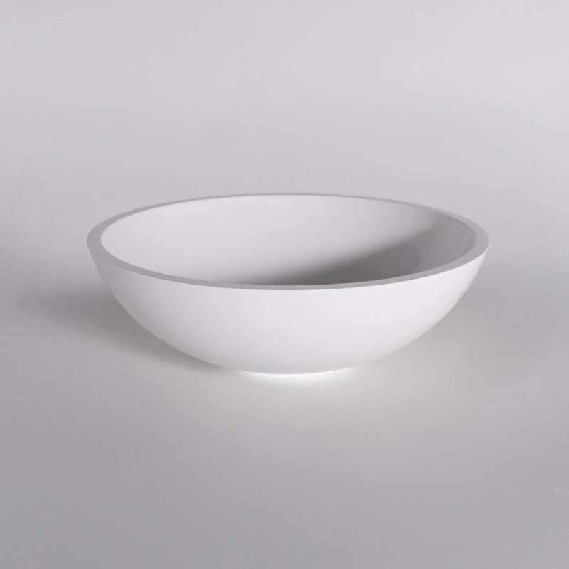 Opbouw waskom van keramiek, glanzend wit – Ida