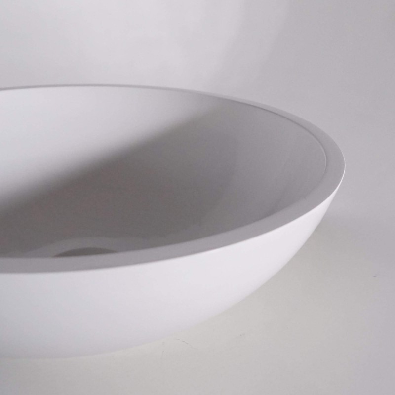 Opbouw waskom van keramiek, glanzend wit – Ida