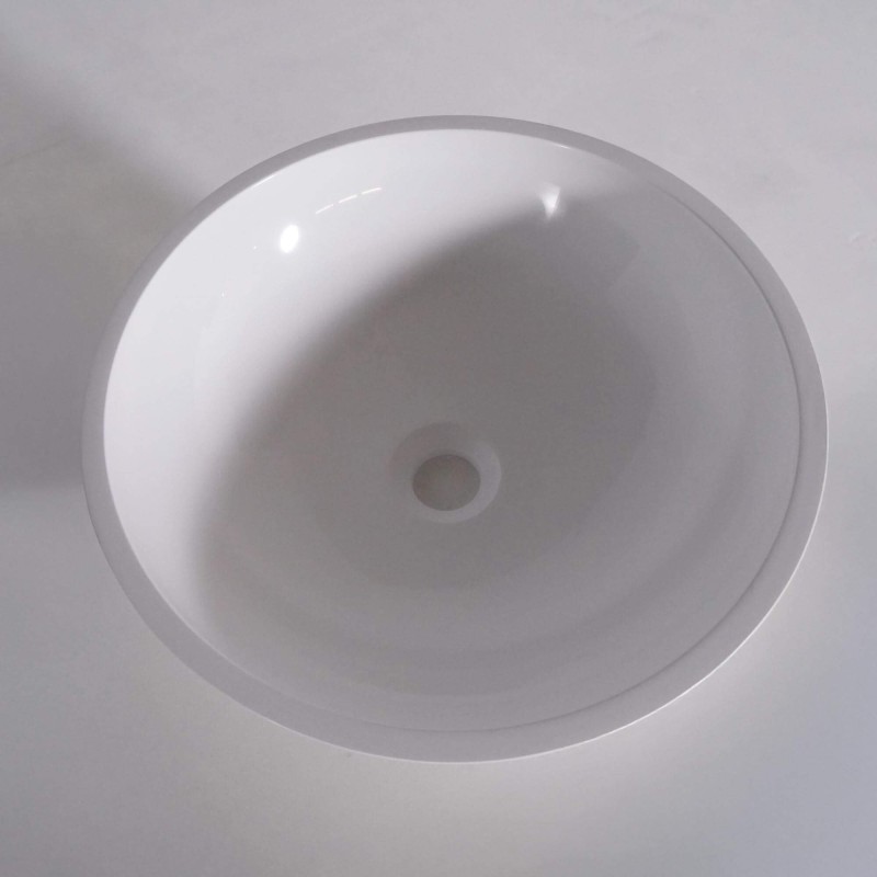 Opbouw waskom van keramiek, glanzend wit – Ida