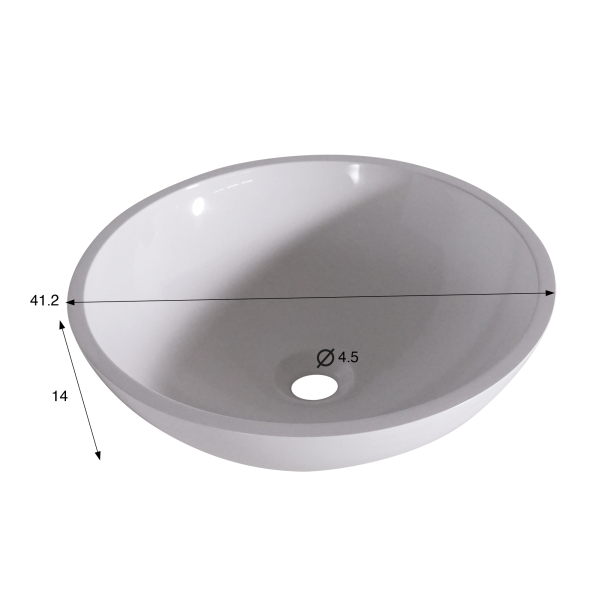 Opbouw waskom van keramiek, glanzend wit – Ida