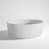 Ronde opbouw waskom van keramiek, glanzend wit – Rundo