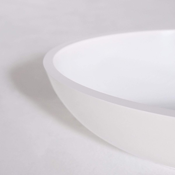 Ovale opbouw waskom van keramiek, glanzend wit – Vase