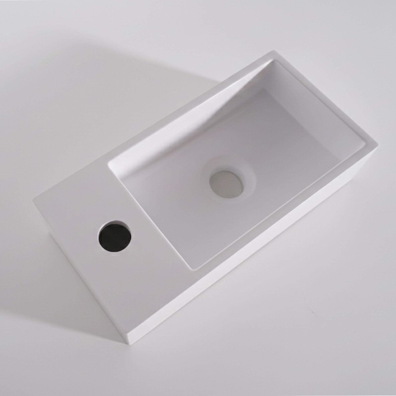 Opbouw waskom van keramiek, glanzend wit – Klepsy