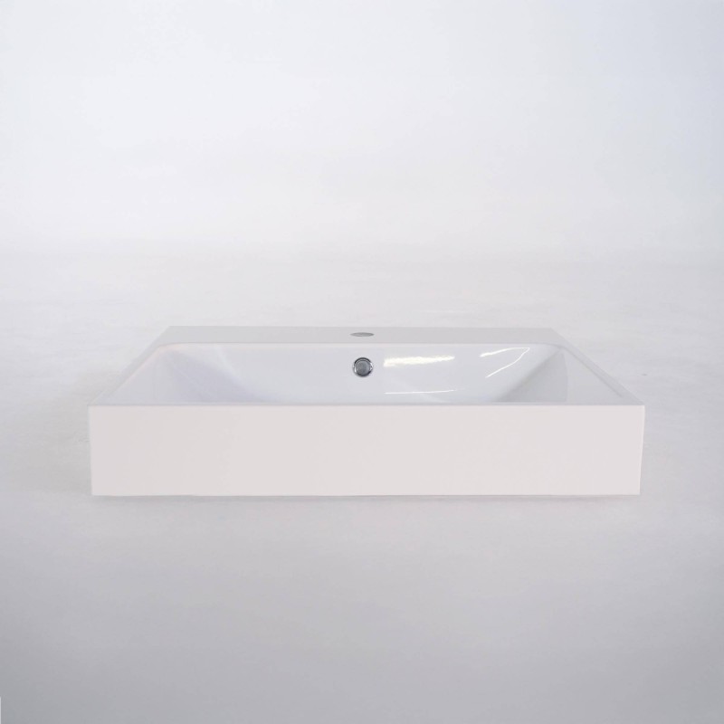 Keramische badkamerwastafel, glanzend wit – Anna