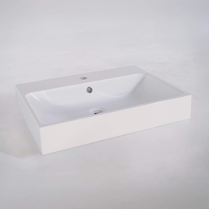 Keramische badkamerwastafel, glanzend wit – Anna