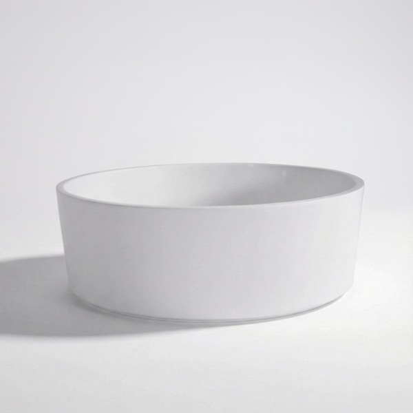 Ronde keramische waskom, mat wit – Rundo