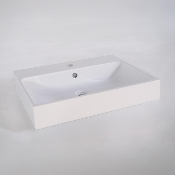 Keramische badkamerwastafel, mat wit – Anna