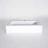 Rechthoekige opbouw waskom van keramiek, mat wit – Odon