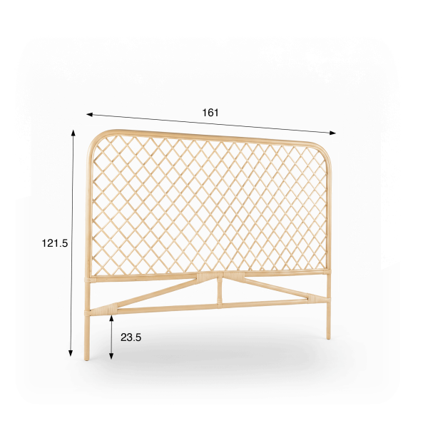 Hoofdbord 160 cm in riet (rotan) – Rivia