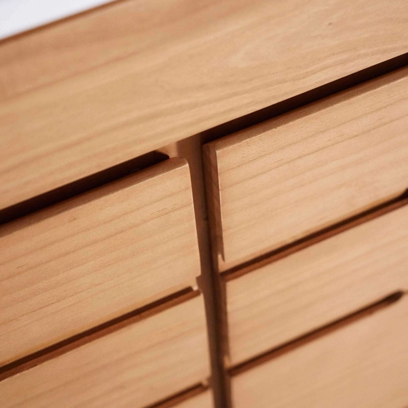 Badmeubel met enkele wastafel in massief hout, mat wit – Ashwini