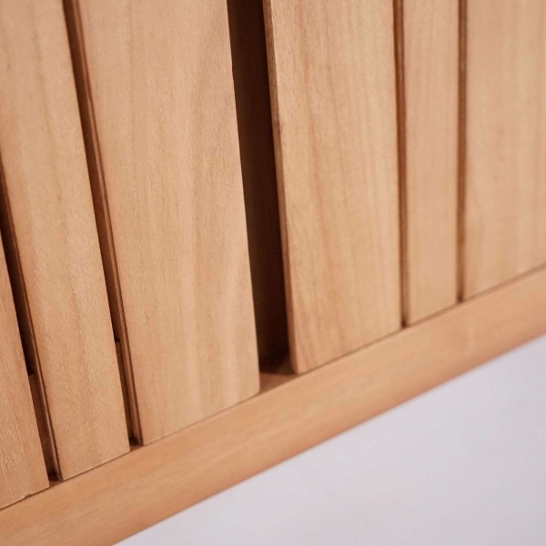 Badmeubel met dubbele wastafel in massief hout, mat wit – Satya