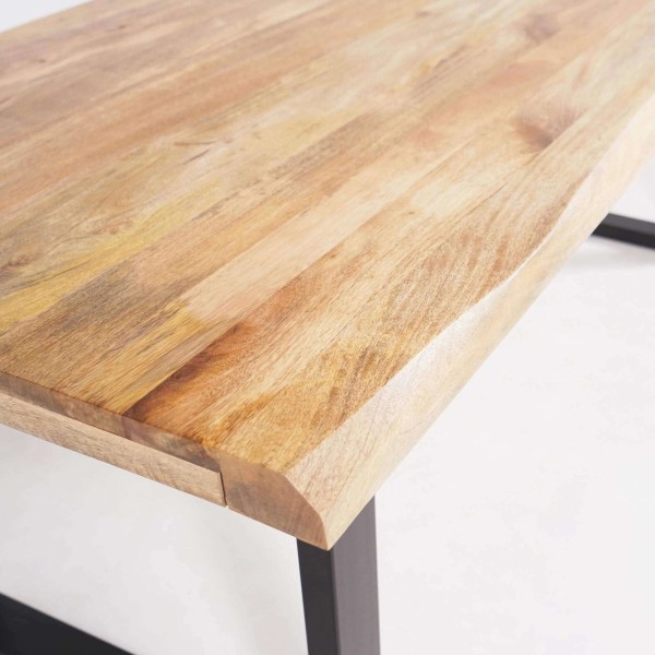 Massief houten tafel met metalen poten 180 cm - Rustik