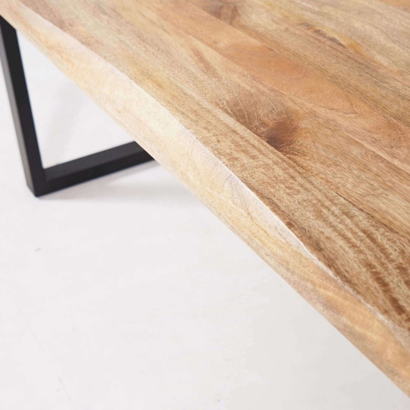 Massief houten tafel met metalen poten 180 cm - Rustik