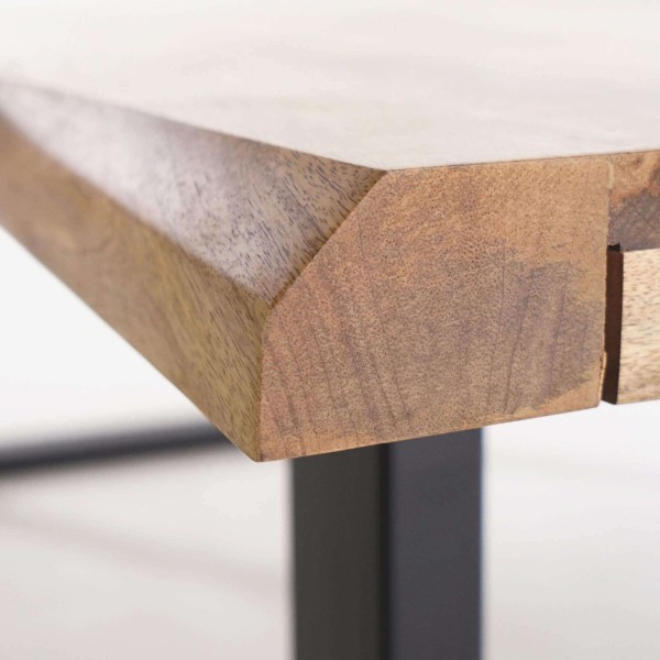 Massief houten tafel met metalen poten 180 cm - Rustik