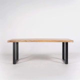 Massief houten tafel met metalen poten 200 cm - Rustik
