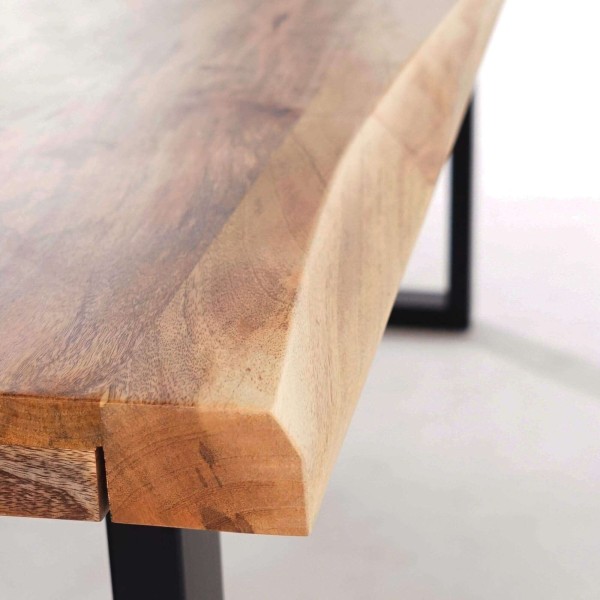 Massief houten tafel met metalen poten 200 cm - Rustik
