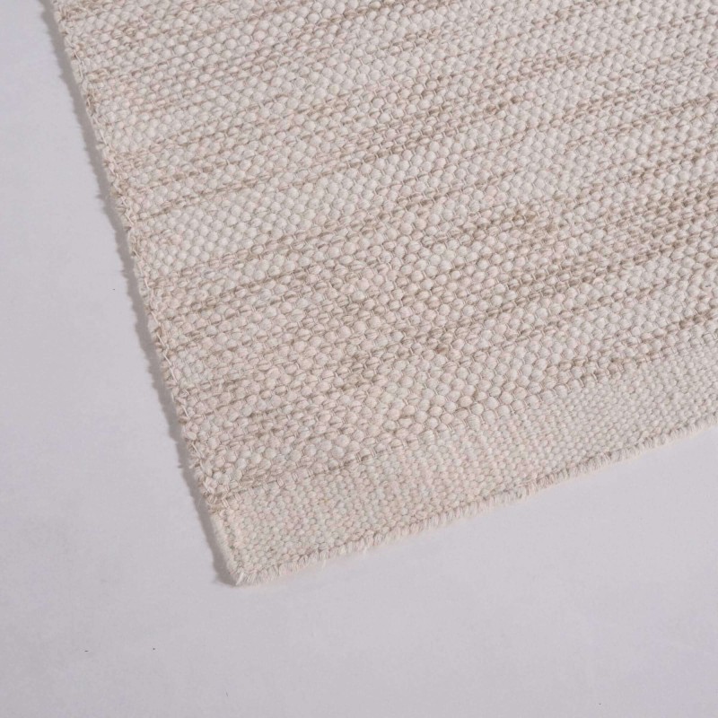 Wollen en katoenen tapijt 140x200 cm, beige - Elowen