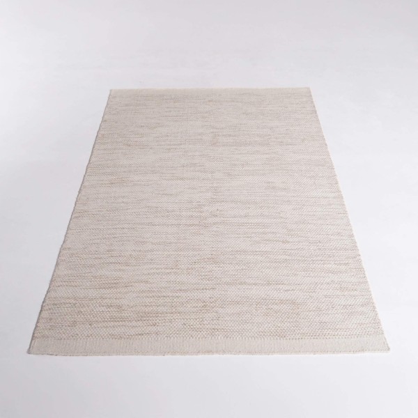 Wollen en katoenen tapijt 160x230 cm, beige - Elowen