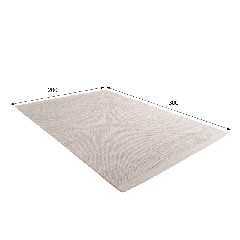 Wollen en katoenen tapijt 200x300 cm, beige - Elowen