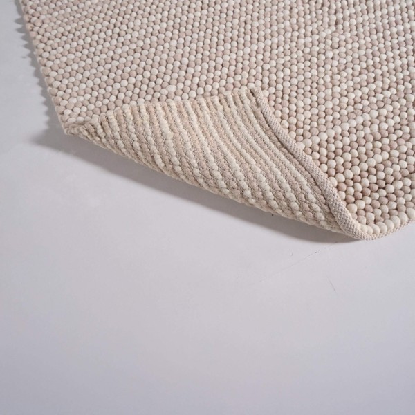 Wollen en katoenen tapijt 140x200 cm, wit-beige - Tessa