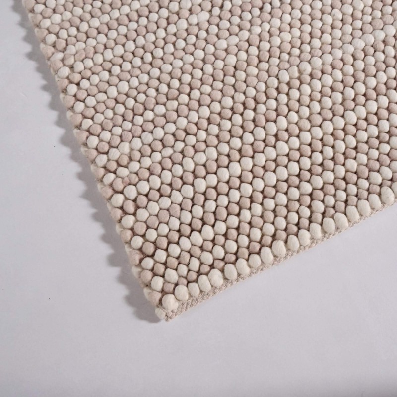 Wollen en katoenen tapijt 140x200 cm, wit-beige - Tessa