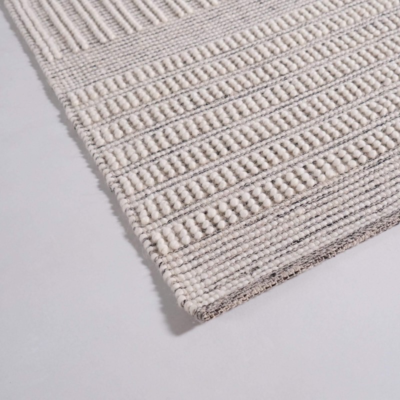 Wollen tapijt 140x200 cm, wit-zwart - Wola