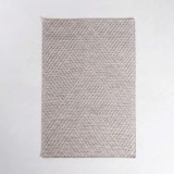 Wollen tapijt 140x200 cm, wit-zwart - Arvo