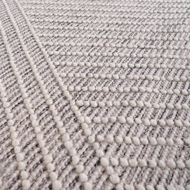 Wollen tapijt 140x200 cm, wit-zwart - Arvo