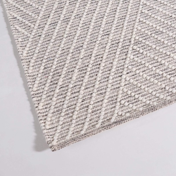 Wollen tapijt 140x200 cm, wit-zwart - Arvo