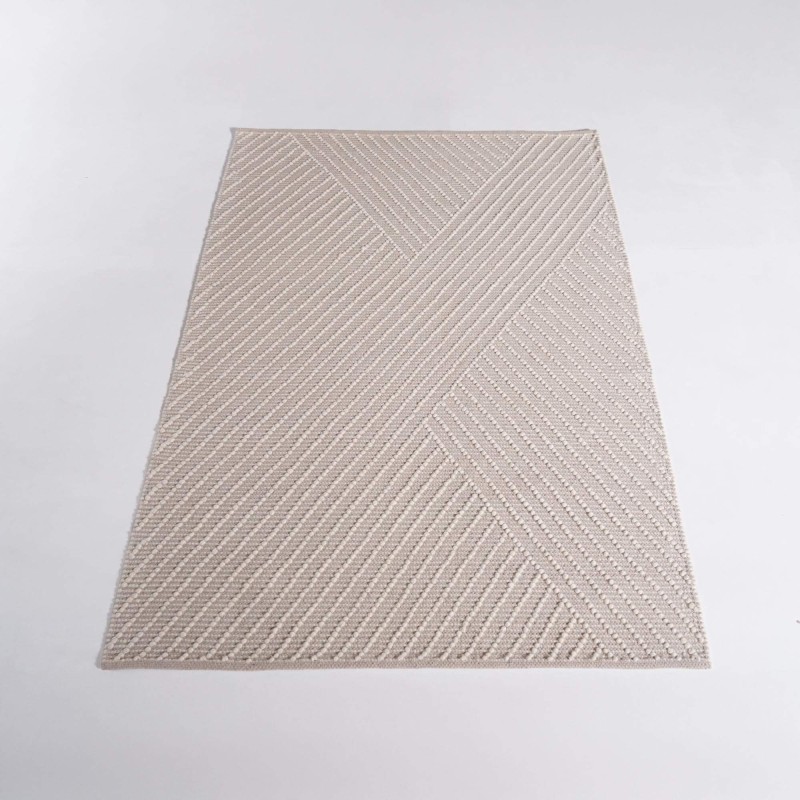 Wollen tapijt 140x200 cm, wit-beige - Arvo