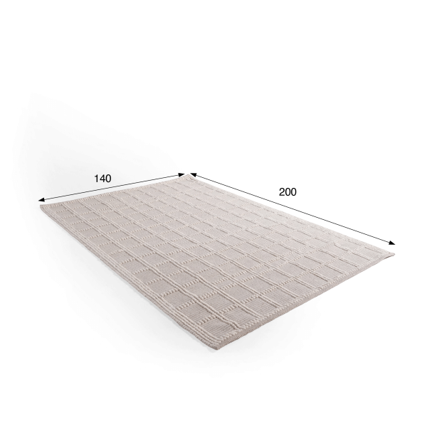 Wollen tapijt 140x200 cm, wit-beige - Silva